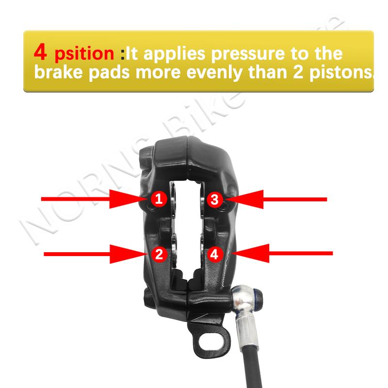 NUTT 4 Piston Y-5 Electric E-Bike Scooter Disc Brake Hydraulic Bicycle 140 160 180 Rotor For A5-D KUGOO Dualtron Kaabo Mantis