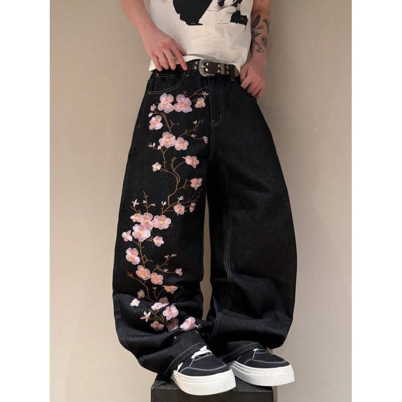 Mens High-Waisted Loose Straight Cut Denim