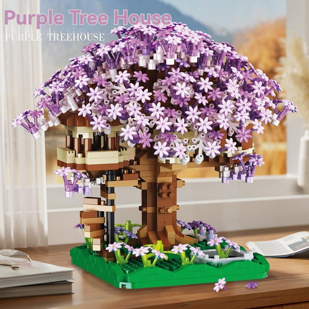 Non-Toxic Micro Sakura Tree Building Blocks Set Diy Cherry Blossom Bricks With Light Treehouse Model Ornament Romantic Gift For Childrenfriend