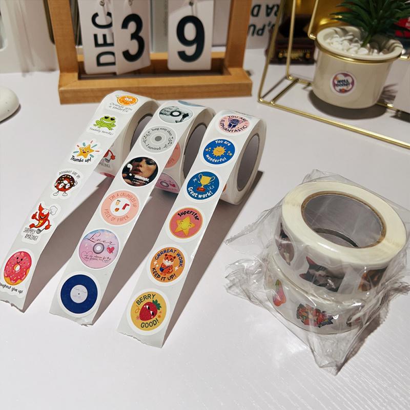 500Zhang/Volume Cartoon Journal Stickers Gift Wrapping Tape Sealing Stickers Adhesive Wholesale Roll Stickers Collection