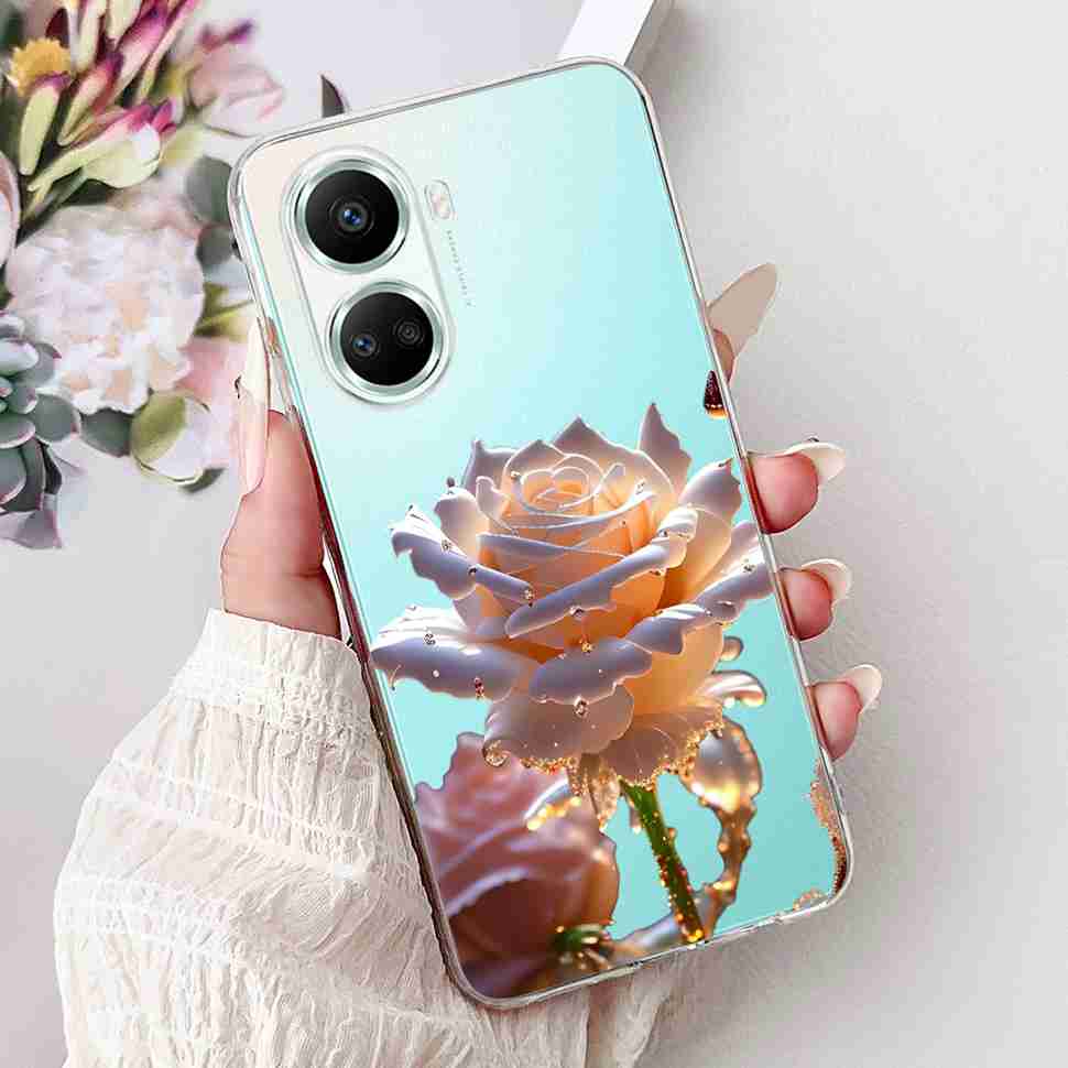 For Huawei nova 10 SE 4G Case BNE-LX1 Luxury Flower Soft Silicone TPU Cover For Huawei Nova 10SE 6.67" Butterfly Phone Casing