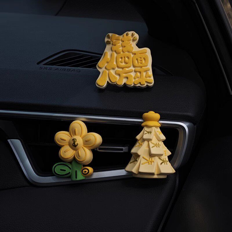 Car Air Freshener, Car Vent Decoration, Money Tree, Wealth Flower, In-Car Aroma Diffuser Stone, Fragrance, Good Luck Gift