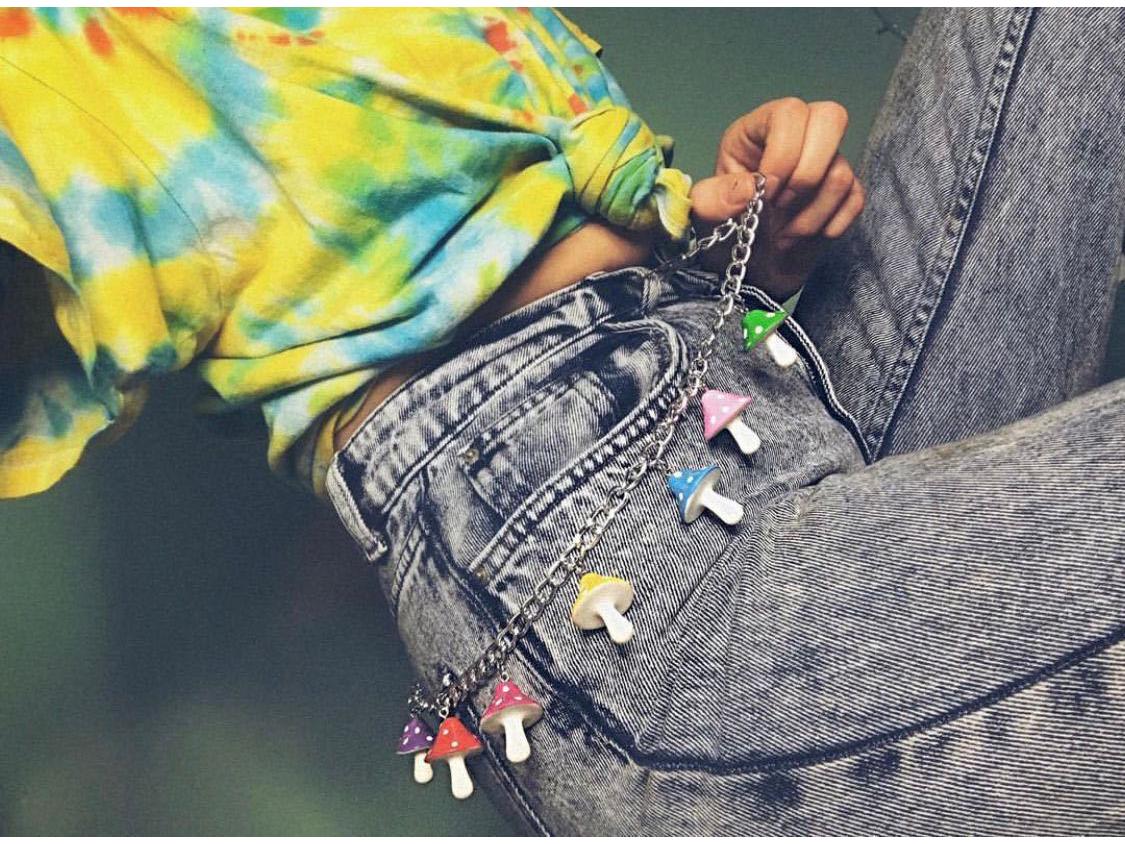 

Универсальный комплект из брюк и ожерелья в стиле хип-хоп с грибовидной цепочкой