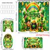 4PC-St Patrick's Day  shower curtain set with 12 hooks, shower pad, toilet seat, bathroom non slip carpet, washable curtains for home decoration