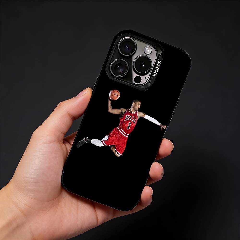 D-Derrick Rose 1 Phone Case For iPhone17, 16,15,14,13,12 Pro Max Black Candy Matte Shockproof Cover