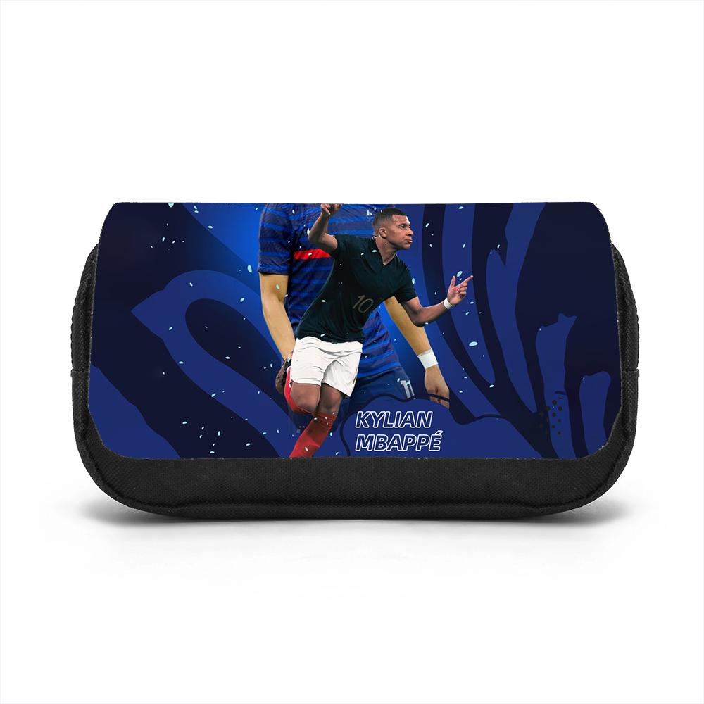 Borsa Organizer per Cancelleria di Grande Capacità M-Mbappe Astuccio a Doppio Strato Stella del Calcio Studenti Borsa per Penne