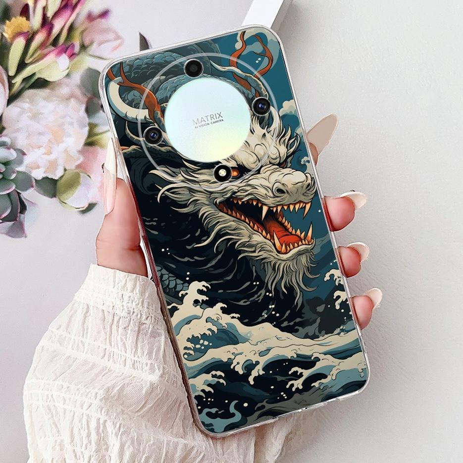 Für Honor Magic6 Lite Hülle HonorX9B ALI-NX1 Coole Drachenbemalte Abdeckung Weiche Silikonhülle Für Honor X9B Magic 6 Lite Fundas Coque