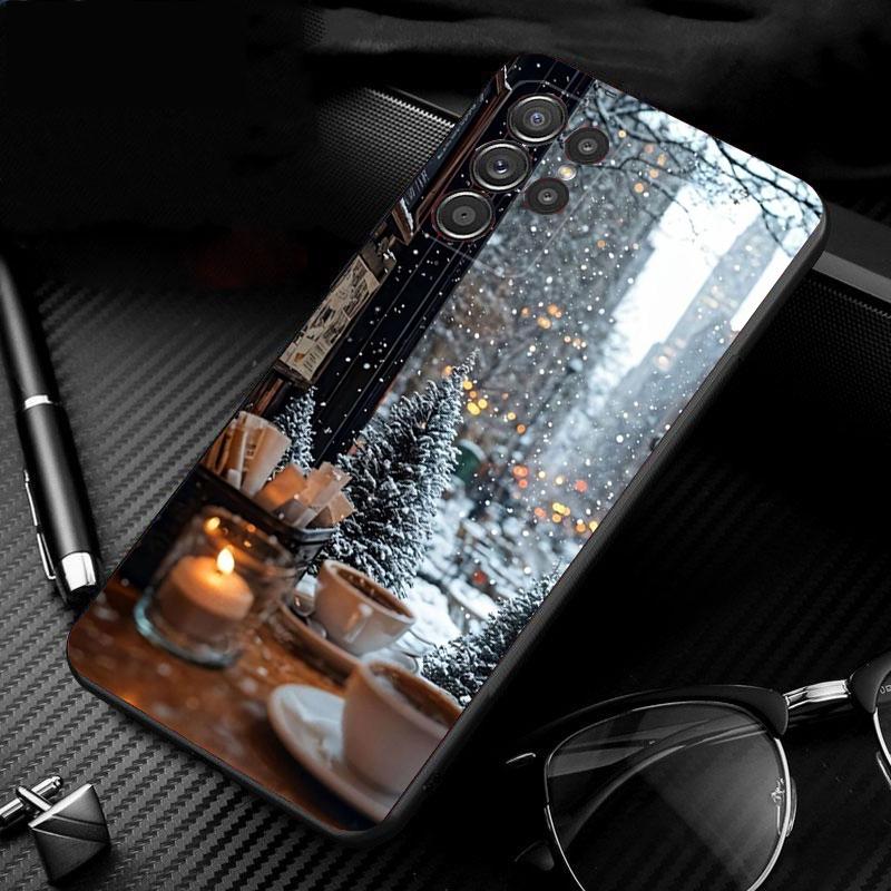 Phone Case For Samsung Galaxy S25 S24 S23 S22 S21 Ultra S24 S23 S22 S21 S25 Plus S24 S20 FE Santa Christmas Tree