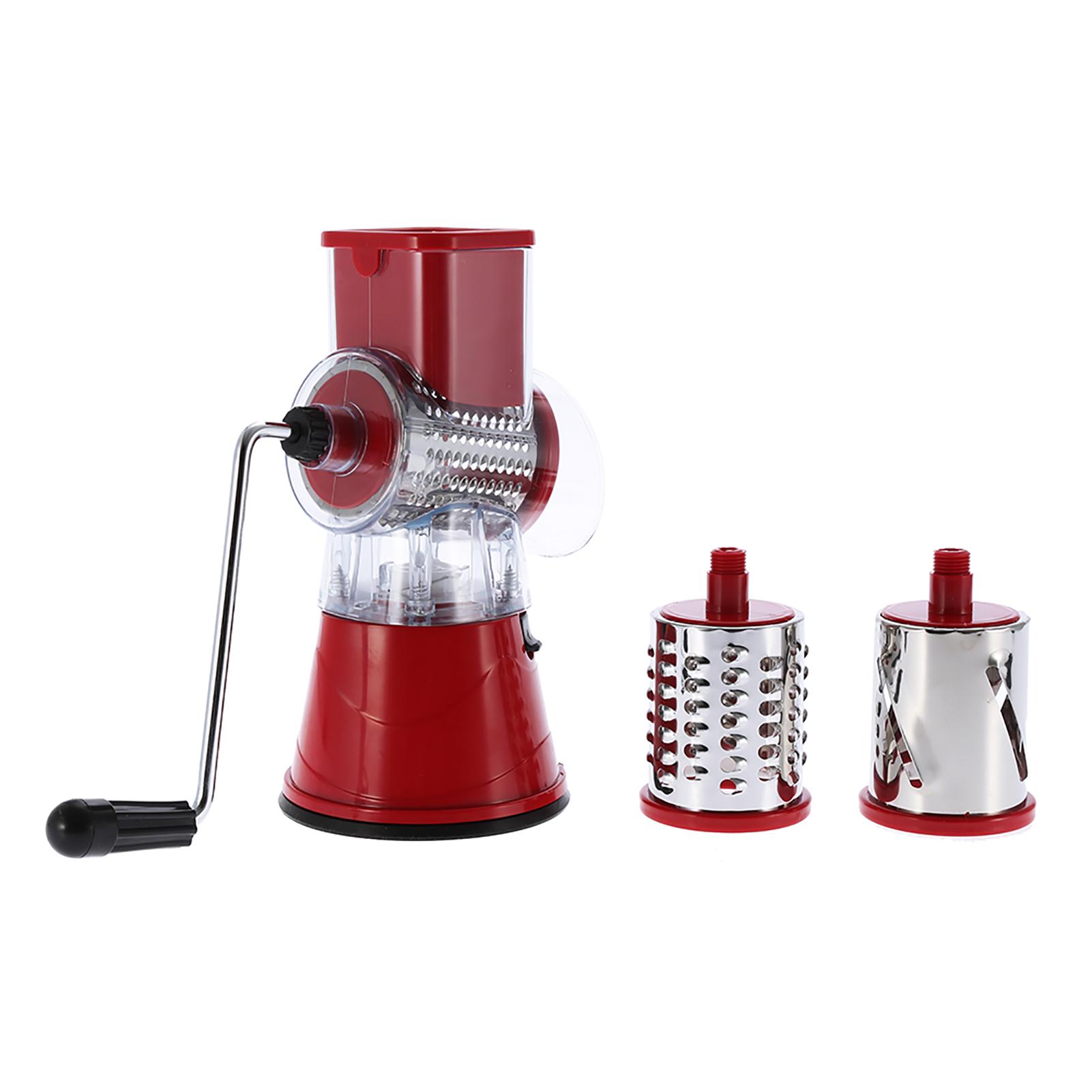 

Manual Rotary Drum Grater Stainless Steel Cheese Grater Vegetables Cutter Slicing Tool Shredder Red красный