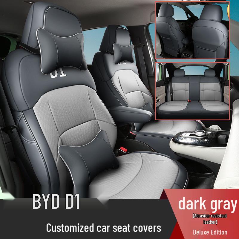 BYD D1 Car Seat Covers: 5-Piece Set, Original Texture, Wear-Resistant Leather, All-Season, Full Coverage.