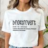 Booktrovert Book Lover Shirt for Women Classic Literature Tshirts Bookish Girl Tshirts Bookworm Tee Clothing Gift for Librarian