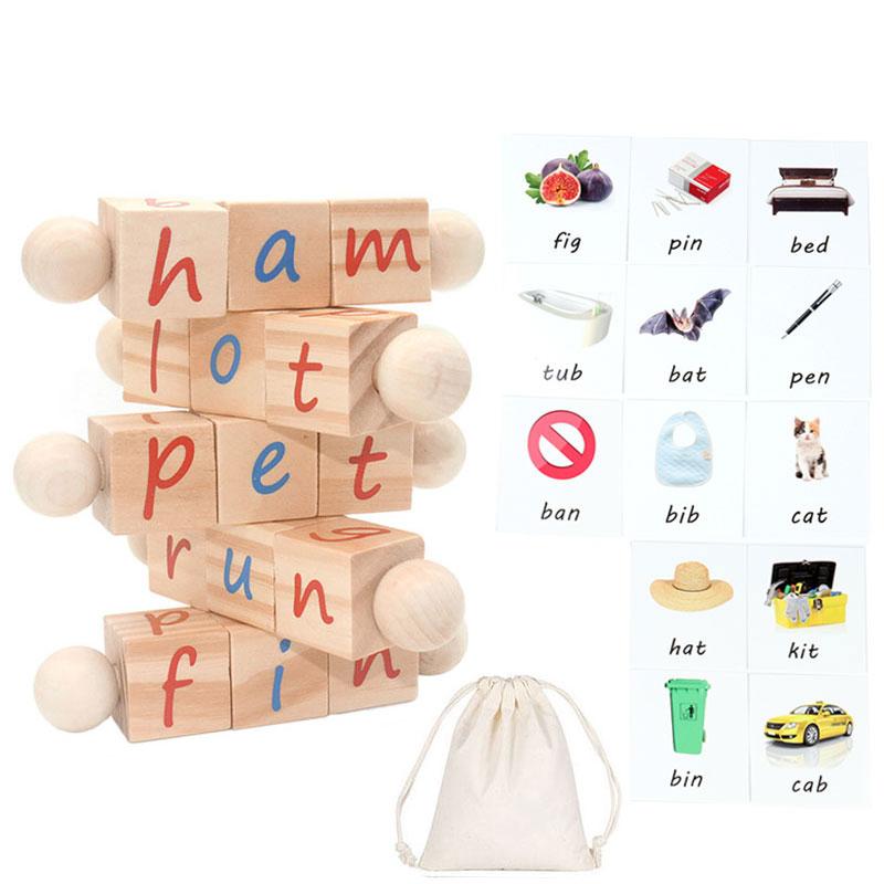 Letter Games Montessori Language Toy Kids Learn to Spelling Read Words Matching Letter Education Games Wooden Preschool Toy