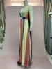 2025 Chiffon Digital Print Rainbow Gradient Maxi Swing Dress