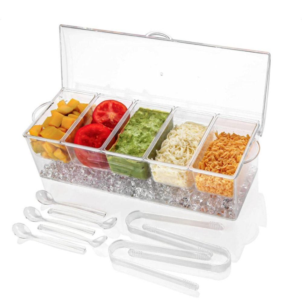 Tongs Kitchen Accessories Condiment Serving Tray Condiment Dispenser Fresh Ice Box Spice Containers