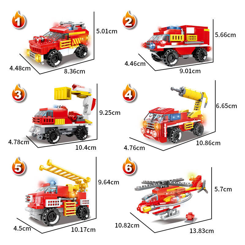 Woma Toys C0651 Transforming Robot 13 In 1 Fire Rescue Car Building Block Brick Toy Set for Kids