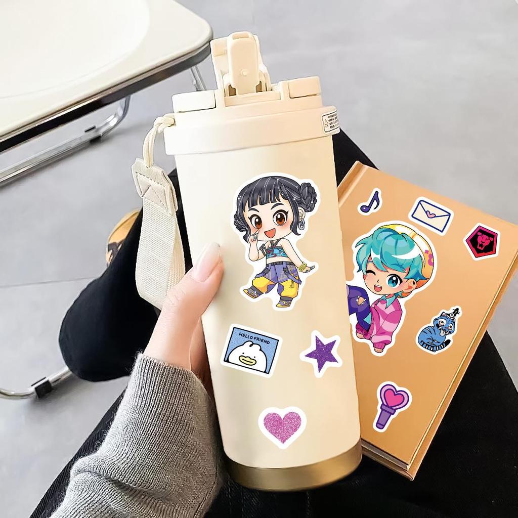 8PCS/PACK K-pop Demon Hunter Sticker Set, DIY Make a Face Puzzle Sticker, Waterproof Vinyl Decals for Notebook Phone Laptop Skateboard