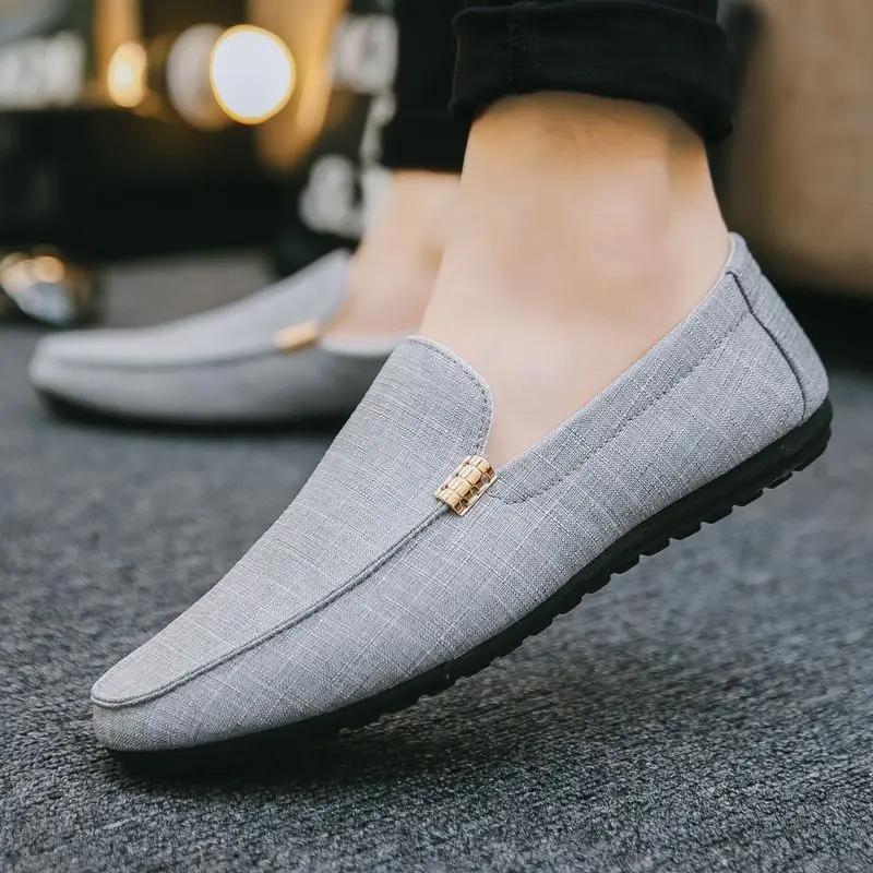 Fashion Men's Casual Shoes Breathable Round Toe Sneakers Black Plain Work Trends 2025 Vulcanize On Sale Non-leather Elegant Male Shoe
