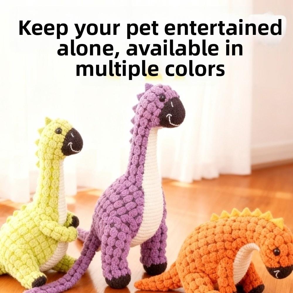 Dog Vocal Toy Bite-Resistant Dog Chew Toys Plush Dinosaur Shape Squeak Toys Simulation Animal Puppy Molar Toy Training Supplies