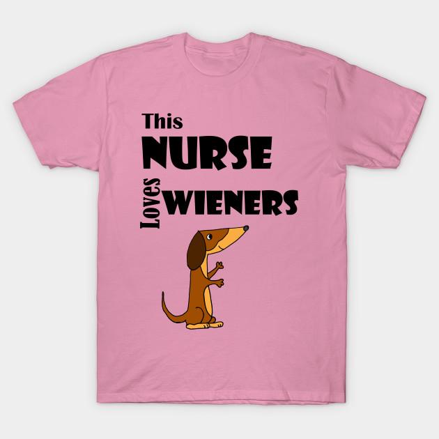 T Shirt Women Cute This Nurse Loves Wieners Cartoon Harajuku Print Kawaii Tshirt Summer Short Sleeve Female T-Shirt Top Tee