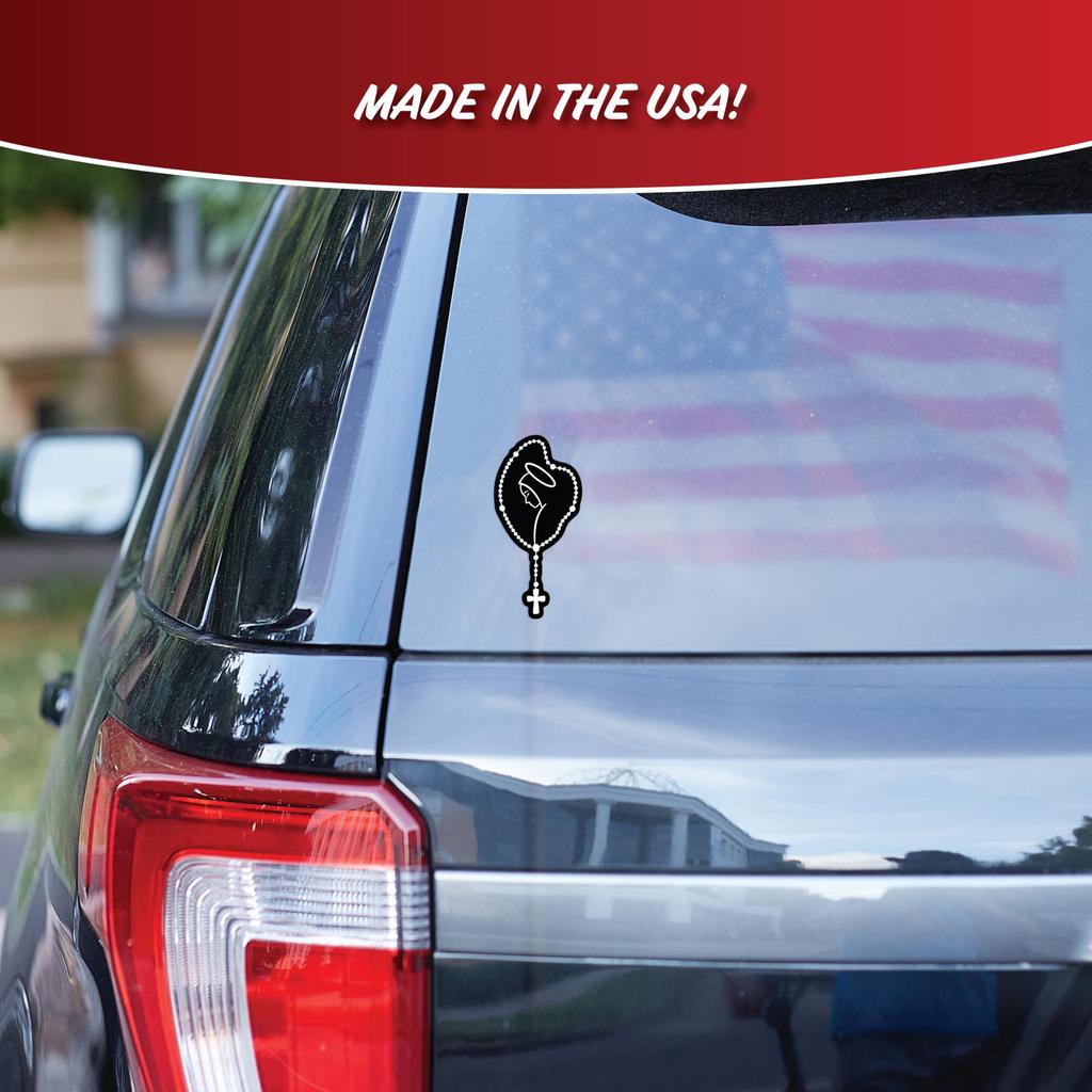 Maria Rosary Decal for Car, Truck, Tablet, Tumbler, Cell Phone - Christian Stickers Set