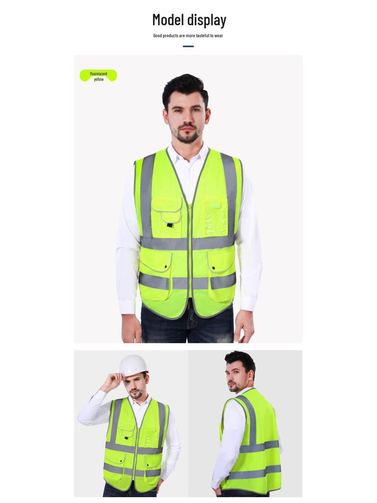 Xinghua Multi-Pocket Reflective Safety Vest with Logo Printing