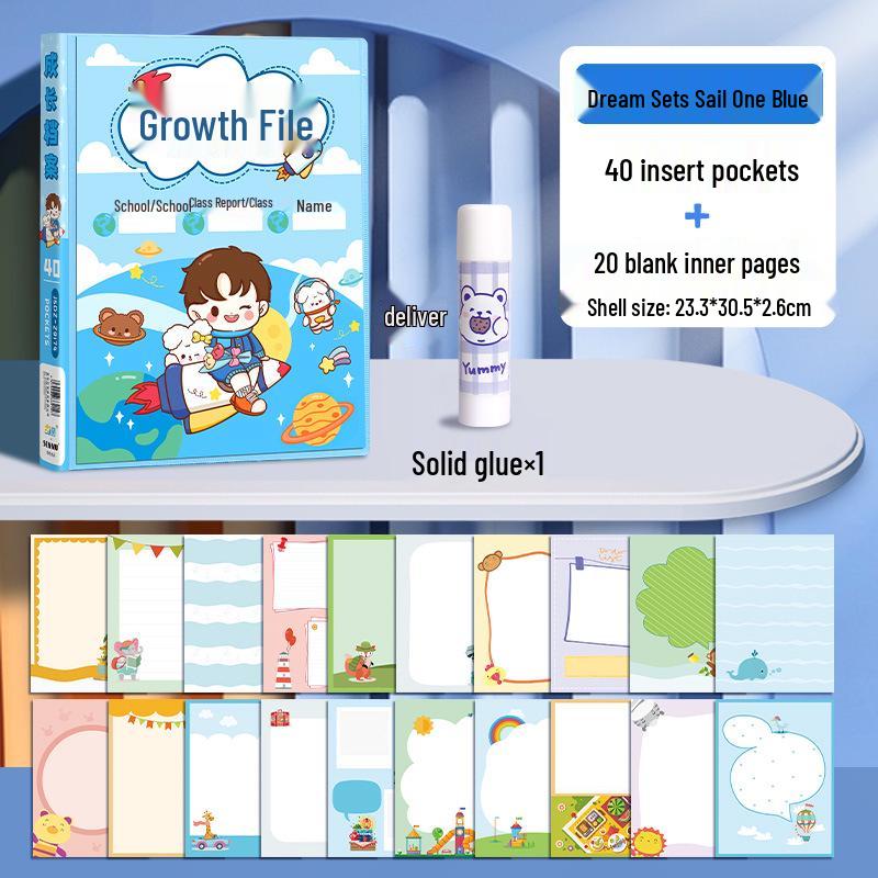 Children's Loose-Leaf Memory Book: Growth Record, Artworks, Photos & Kindergarten Keepsakes
