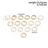 16Pcs/Set Vintage Gold Color Zircon Rhinestone Rings Set for Women Wed Bridal Boho Geometric Rings Jewelry Gift Y2K Accessories