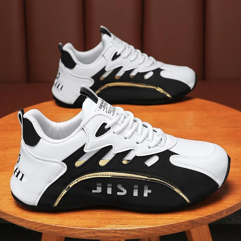 Luxury Men's Sneakers High Quality Leather Casual Shoes for Men Fashion All-match Sport Shoes Platform Comfor Men Running Shoes
