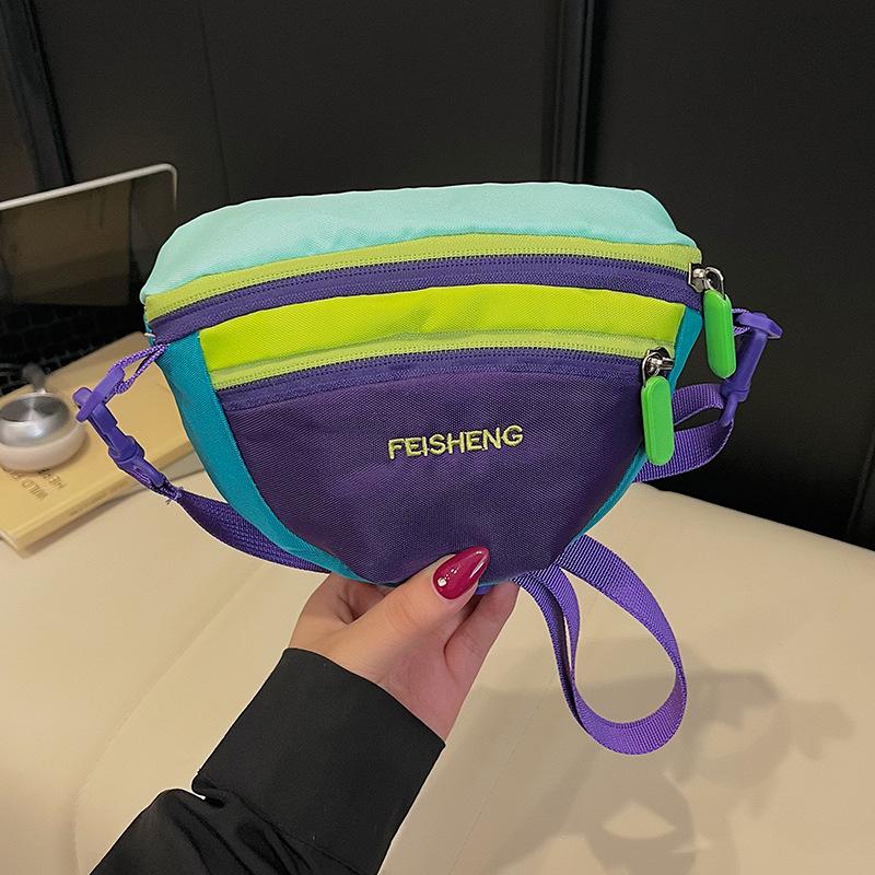 Trendy Dopamine Color Block Korean Crossbody Bag - 2025 Style Phone & Outdoor Sports Bag