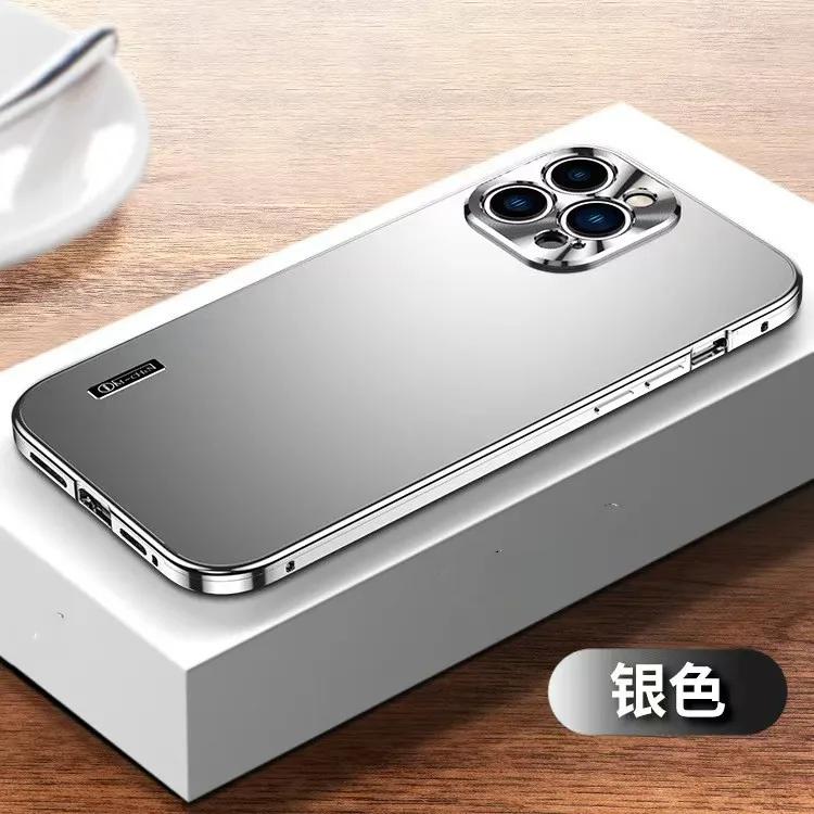 

Для iPhone 16 Pror Max Чехол для телефона из алюминиевого сплава Ударопрочная Металлическая Задняя Крышка для IPhone 15 14 13 Pro 12Pro Max Бронированный Чехол Funda For iphone 15 серебряный