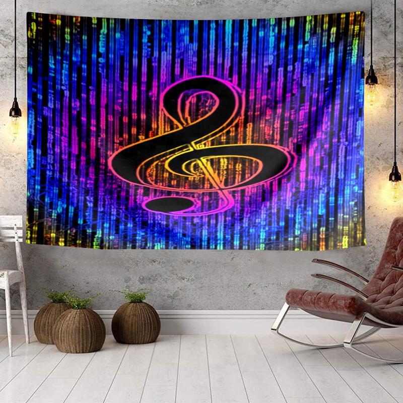 Music Notes Harmony Tapestry Room Decoration Wall Hanging for Living Room Bedroom, Dormitory, Birthday and Christmas Gifts