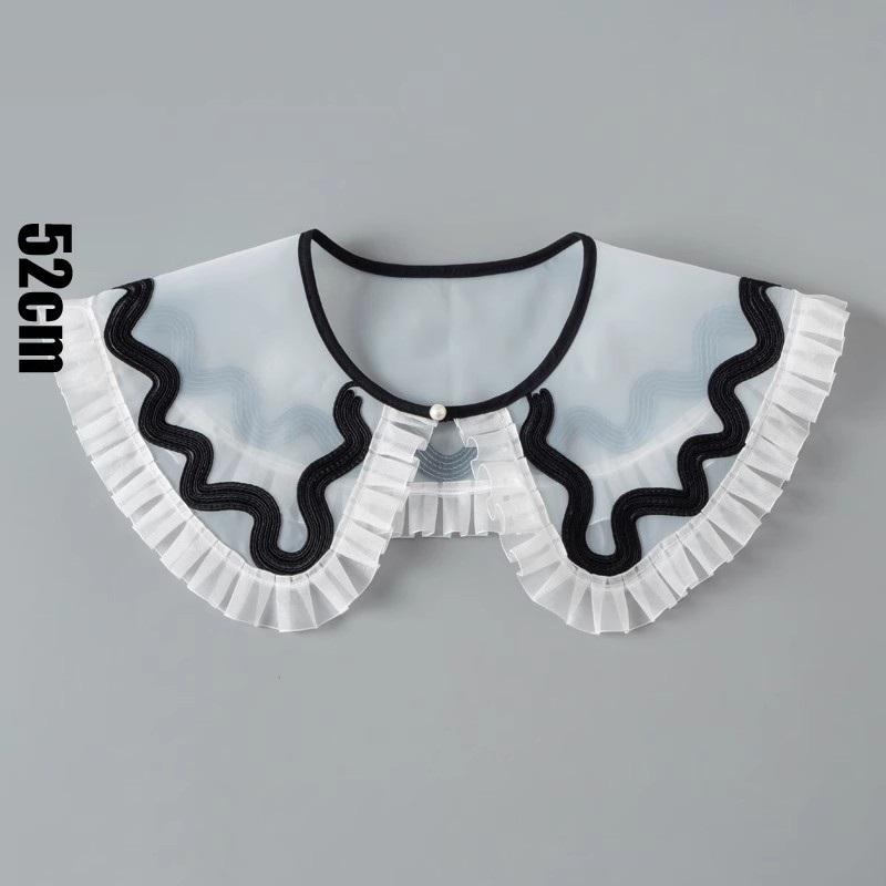 Perfect Match Pink Women Scarf Shawl Detachable Collar Tie Necklace Embroidery Lapel Fake False Collar Woman Lace Tie Neckwear Nep Kraagie