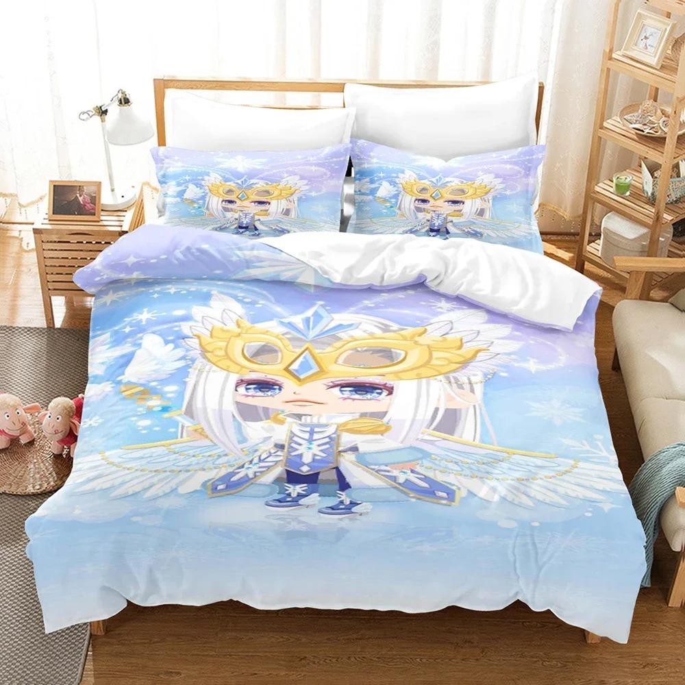 3D Anime The Gacha Girl Ložní soupravy Sada povlaku na přikrývku s povlakem na polštář Dvojlůžko Plná Velikost Queen King Ložní prádlo Domácí textil