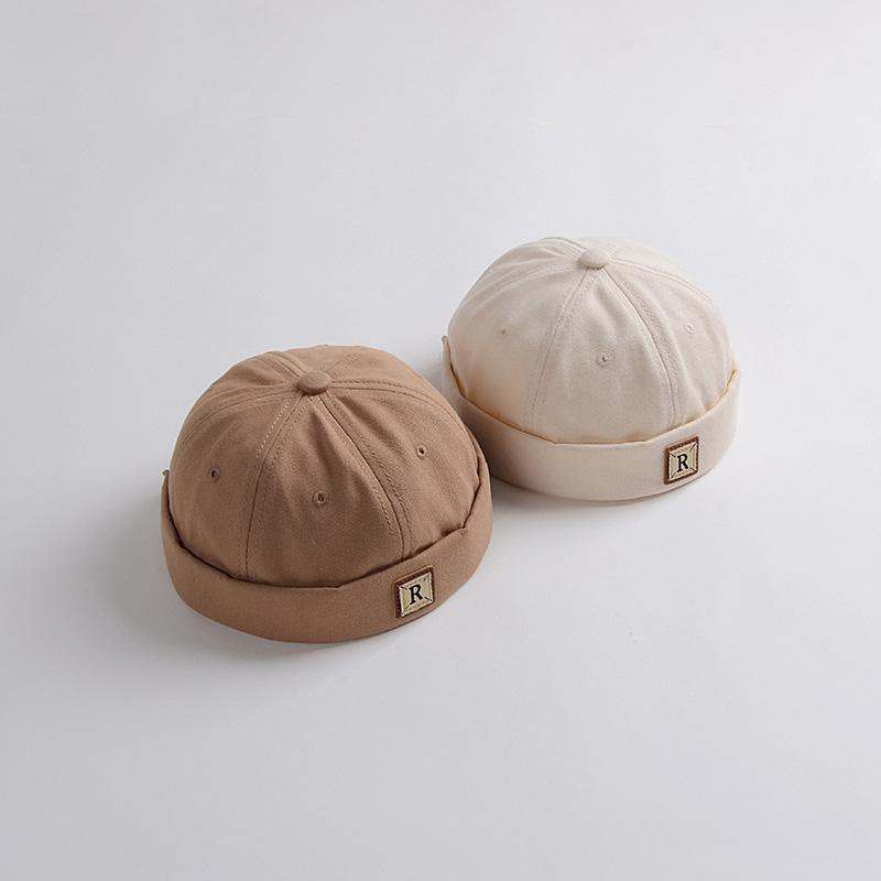 Retro cor sólida bebê docker boné primavera verão algodão macio gorro sem aba para menina menino crianças senhorio bonés bonnet