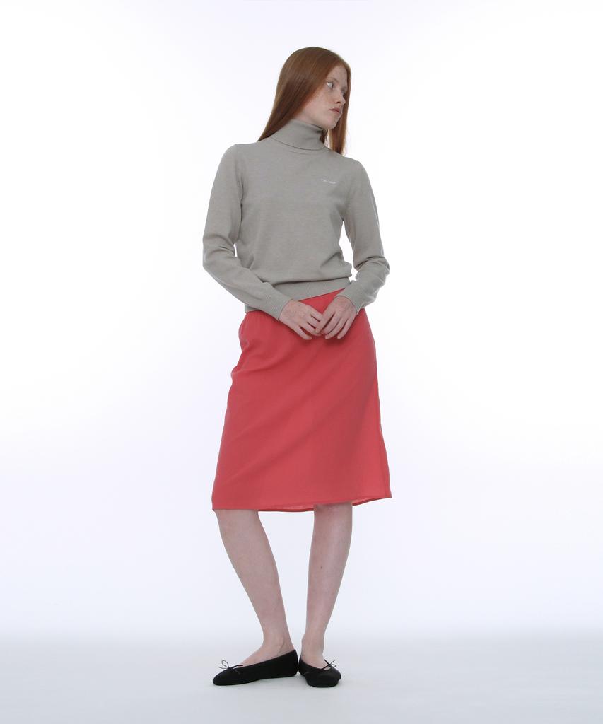 PARTIMENTO WOMEN Pwc Embroidered High-Neck Knit Top_Warm Gray