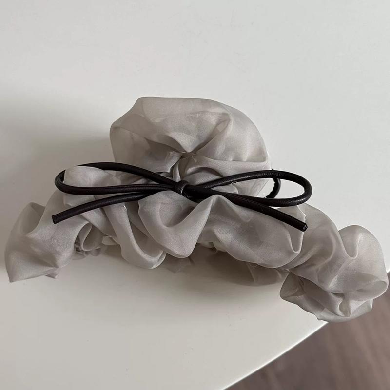 Pleated Bow Hair Claw Clips For Women Girls Sweet Large Hair Decorate Headband French Party Shark Clip Hair Accessories