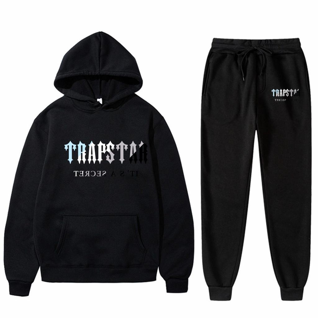 Herren- und Damen-Plüsch-Langarmhose Lockerer Kapuzenpullover Bestickt Bedrucktes Kapuzenpullover-Set