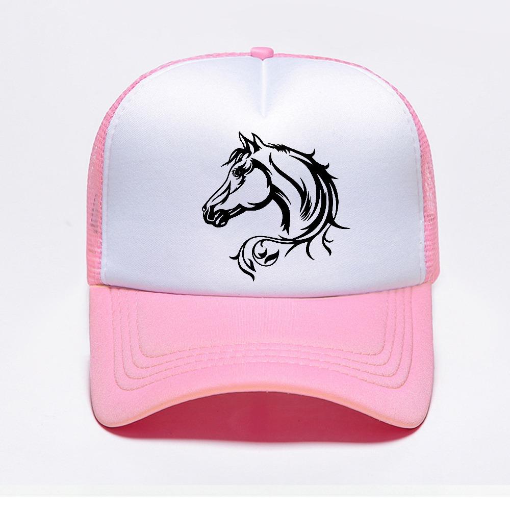 Handsome Horse baseball cap Fashion adult Adjustable mesh breathable visor Trucker Hat