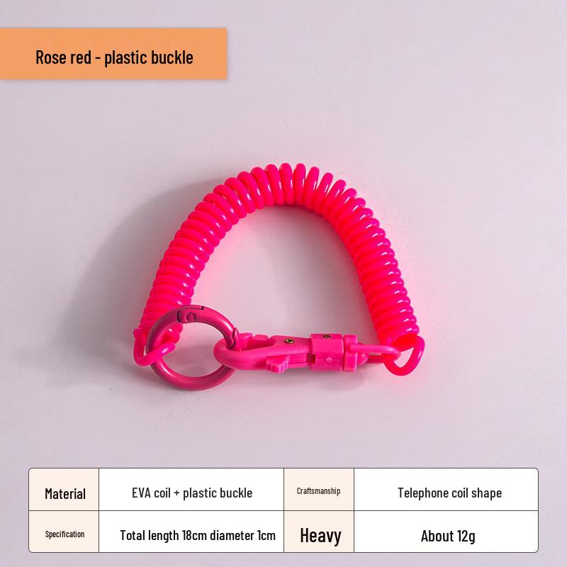 Spring Buckle Keychain Cord – Anti-Lost Outdoor Strap with Bag Holder