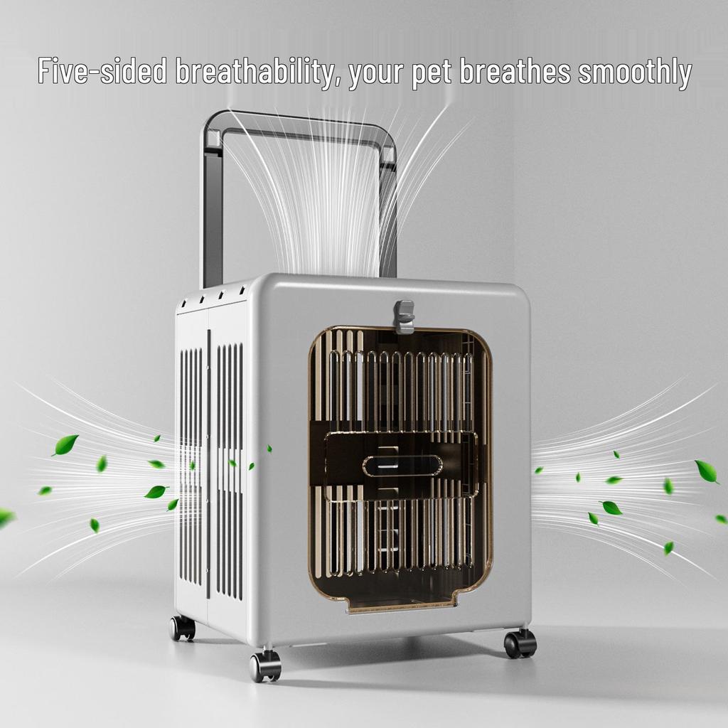 Foldable Large-Capacity Pet Luggage: Detachable Pull-Rod Box for Cats and Small Dogs