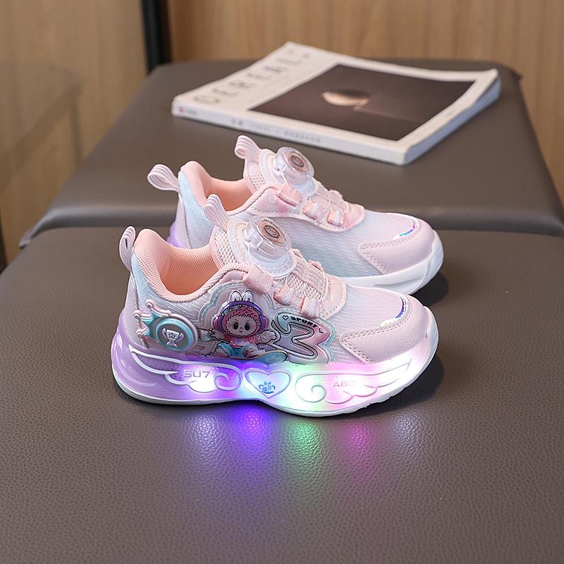 Girls' 2025 Spring Mesh Velcro Sneakers - Small & Medium Sizes