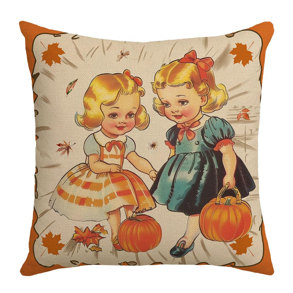 New Thanksgiving Autumn Cushion Pumpkin Maple Leaf Letter Print Sofa Cushion Cover Cushion Decoration