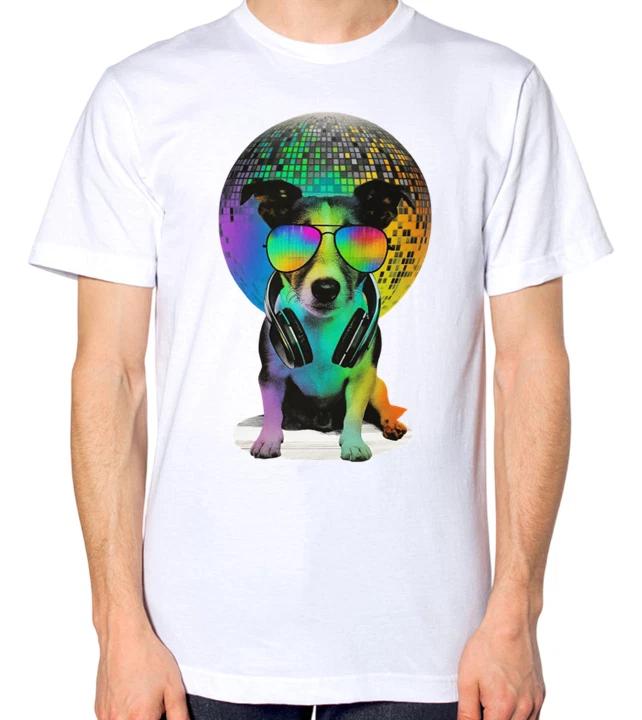 Disco Dog DJ T-Shirt Black Funny Graphic Tee Music Lover Gift Party Vibe Style S