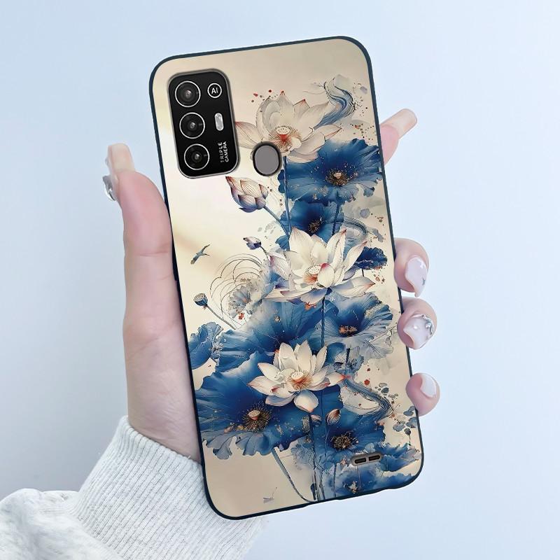 Für ZTE Blade A52 Hülle Für ZTE BladeA52 Rückabdeckung Silikon Weich Schwarz TPU Luxus Drache Niedlich Cool Jungen Mädchen Stoßfänger Handyhülle
