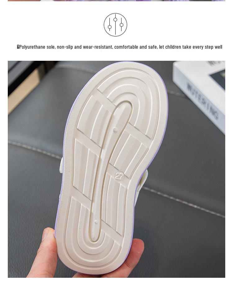 Girls' 2026 Spring/Autumn Breathable Cartoon Sneakers - Thick Sole, Non-Slip, Casual Running Shoes