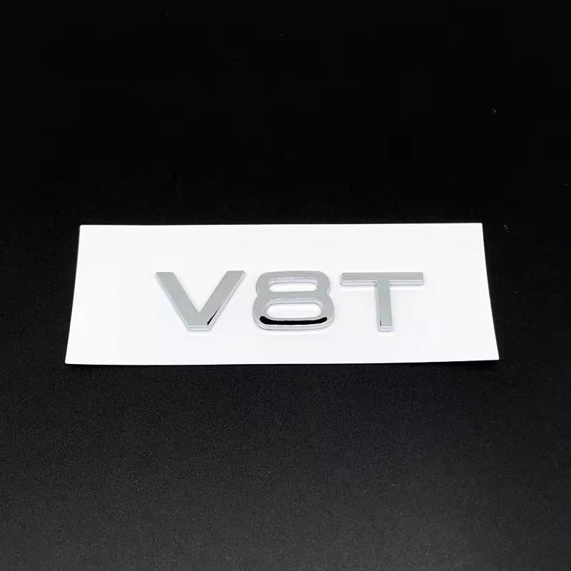 2026 3D ABS Car Styling V6T V8T V6 V8 T Fender Side Body Emblem Tail Trunk Fender Badge Sticker For 4UYUE A4 A3 A5 A6 A1 Q3 Q5 Q7