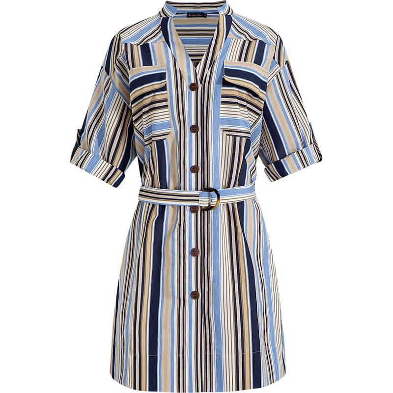 Brooks Brothers Women s Modern Striped V-Neck Dress 42