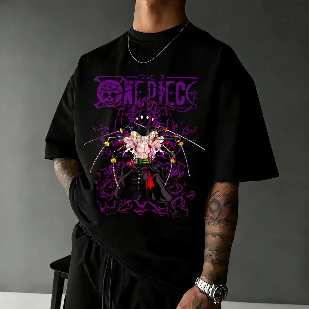 One Piece Anime T Shirt Unisex Unisex Cotton Short Sleeve Tee Tops 2026 Summer Luffy Zoro Sanji Graphic Print Streetwear Casual Y2k