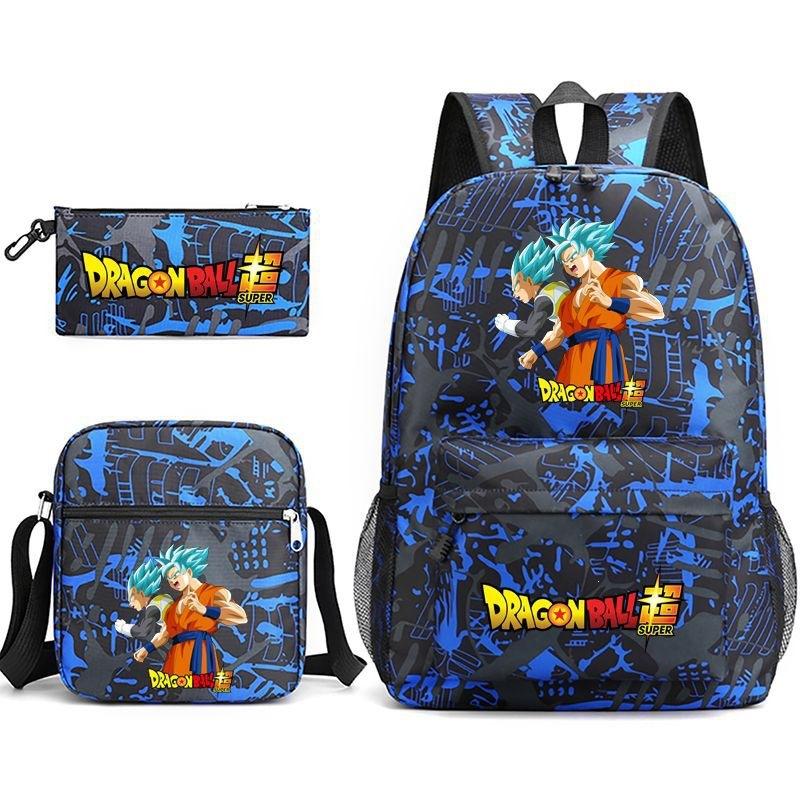 Dragon Ball Super Z Printed Backpack 3-Piece Set Casual Outdoor School Bag 3-Piece Set