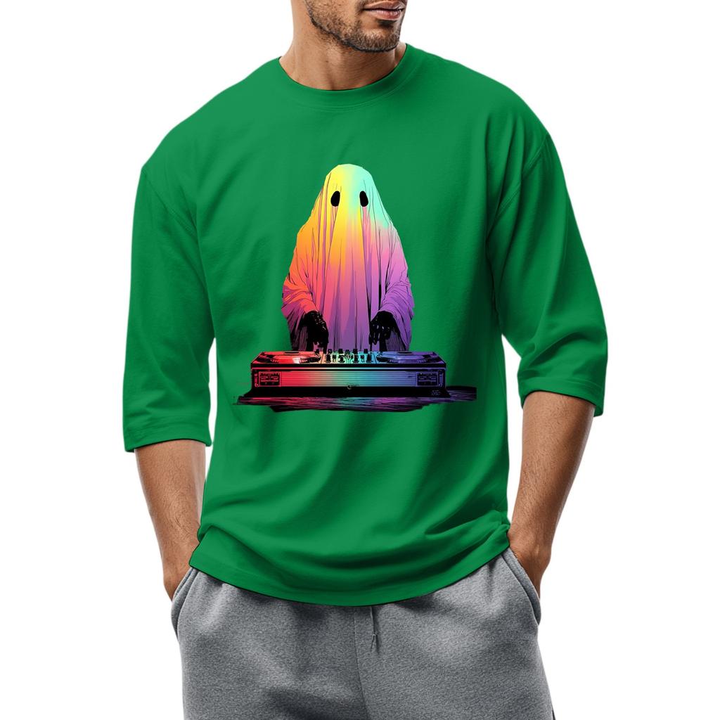 Men'S Round Neck Three-Quarters Sleeve Top Casual Fashion T-Shirt